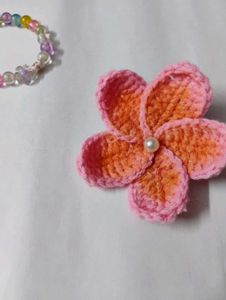 Crochet Plemeria Hairclip 🌸