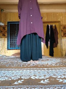 Maroon Button-Down top and skirt Abaya