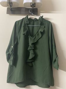 Olive Green Georgette Top