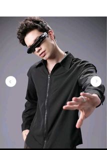 Black Zip-Up Overshirt