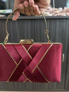 Partywear Maroon Clutch