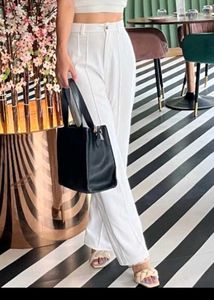 White Flared Trousers