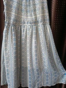 blue fit and flare women dress