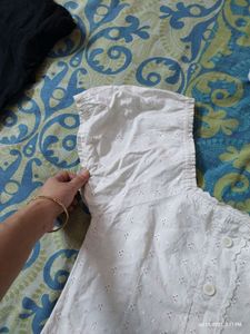 A beautiful white crochet top