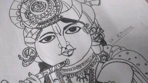 Drawing Of Sri Krishna|Skatch|Artsofsujit