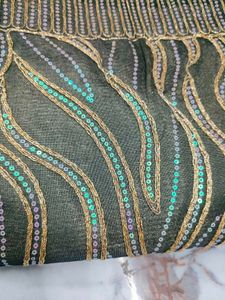 Elegant Gray &amp; Gold Embellished Salwar Kameez