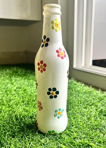 Floral Painted Bottle Vase