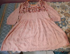 Peach Colour Round Top And Tunics