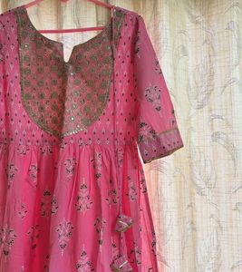 ✨[SALE] Elegant Pink Anarkali Kurta Set