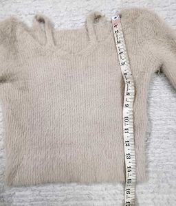 Cream Woolen Trendy Top