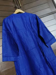 Fabindia Women Blue Pure Silk Kurta