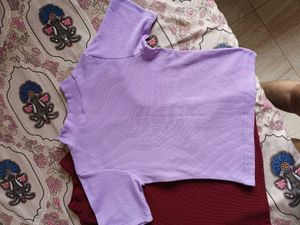Burgundy and Purple Mock Neck Top Combo