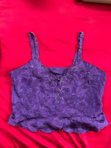 Vintage Purple Beaded Cami Top
