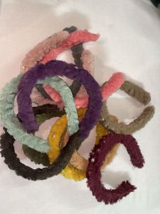 3 pcs Furry Pearl Headbands - Assorted Colors