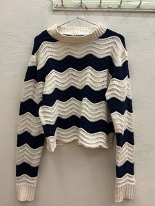 Striped Wave Pattern Sweater