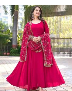 New/Unused Embroidered Straight Gown With Dupatta