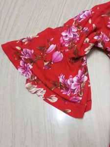 Floral Red Dress