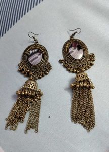 Golden and silver Jhumka Earrings (Set o