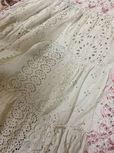 White &amp; Pink  Cotton Dress