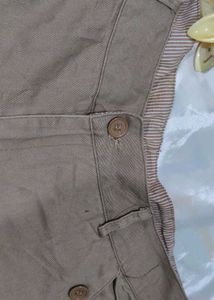 Beige Colour Button Shorts