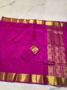 Sale!!! Pink Tussar Silk Saree. Offer!!