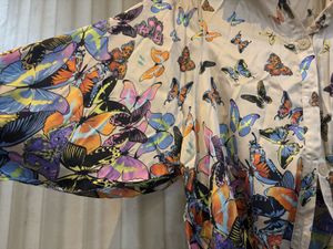 Butterfly Print Button-Down Shirt