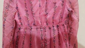 Pink Floral Tiered Mini Dress