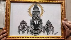 Beautiful Tirupati BALAJI Mandala Art Photo Frame