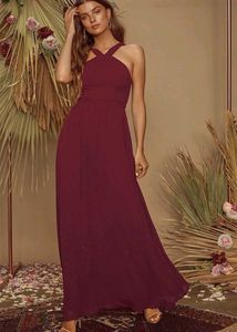 sale ❗🎊🎉Elegant Burgundy Maxi Dress