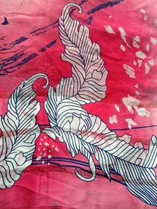 Pink Feather Floral Print Saree