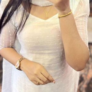 white orgenza kurta with  matching dupptta