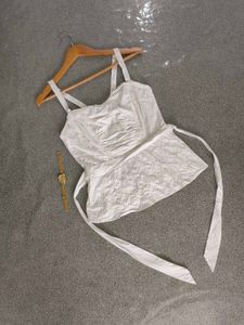 Eyelet Tie-Waist Tank Top