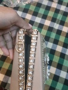 Luxury Golden Floral Pearl Clutch