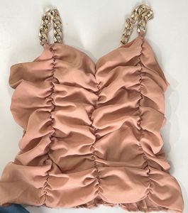 Ruched Chain Strap Top