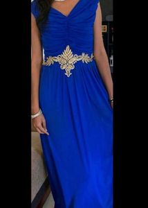 Blue Gown With Stone Work
