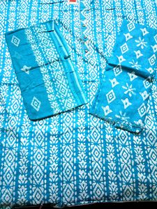Cotton Material Unstitched Laced Suit Length