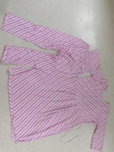 Pink Striped Kurta Set