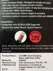 Micro Usb Data Cable