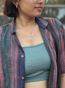 Zara Green Ribbed Cropped Tank Top