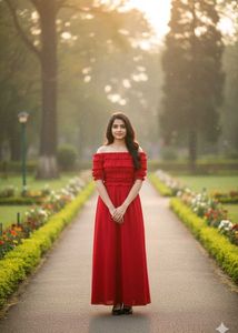 Elegant Red Off-Shoulder Dress