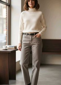 Khaki Straight Leg Jeans