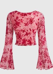 Pink Floral Wrap Top!!