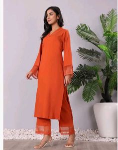 Elegant Rust Kurta Set