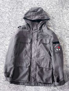 Grey Hooded Utility Jacket