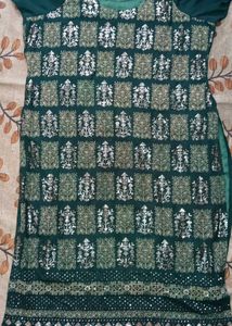 Green Embroidered Kurti