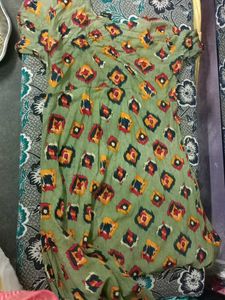 Green Ikat Print Dress