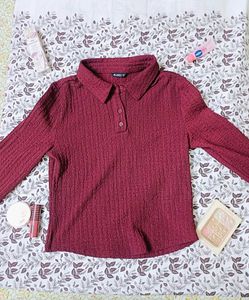 Maroon coquette top💋💄