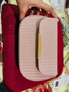 Sparkling Pink Clutch party wear new wdt tag