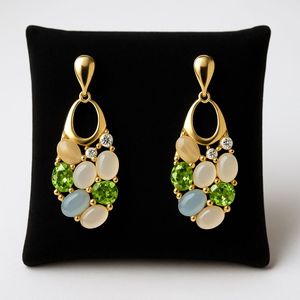 Colorful Gemstone Drop Earrings