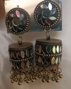 Mirror Jhumka Earrings